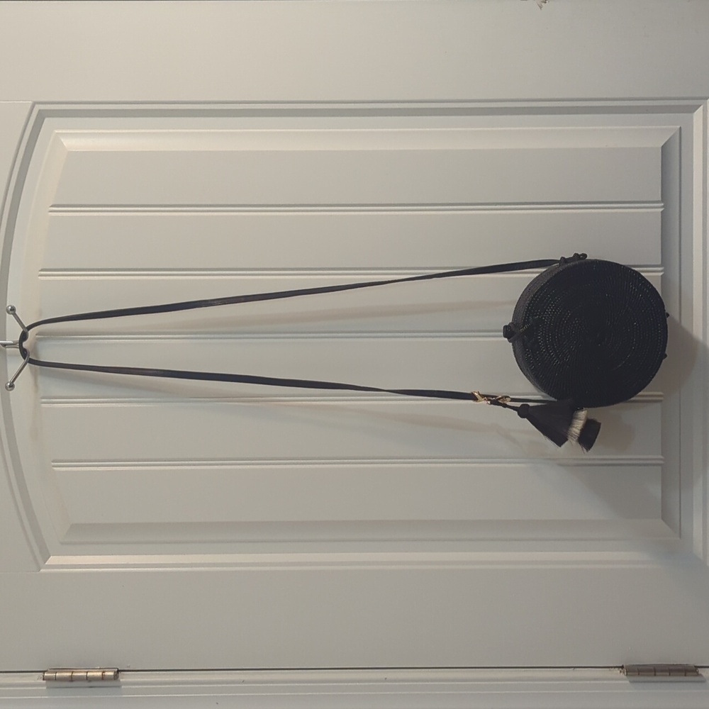 Bosom Buddy Circular Straw Handbag